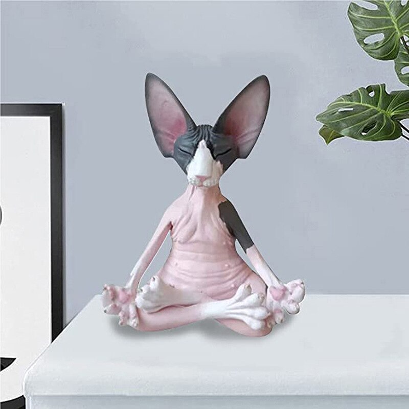 Meditating Sphinx Cat - Collectible Figurines Miniature Buddha Cat Figurine