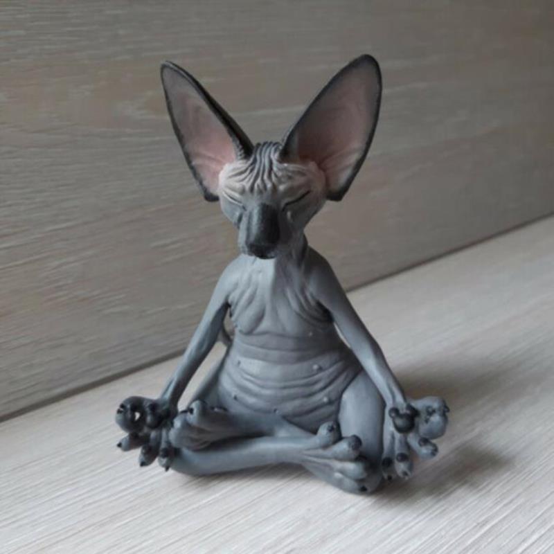 Meditating Sphinx Cat - Collectible Figurines Miniature Buddha Cat Figurine