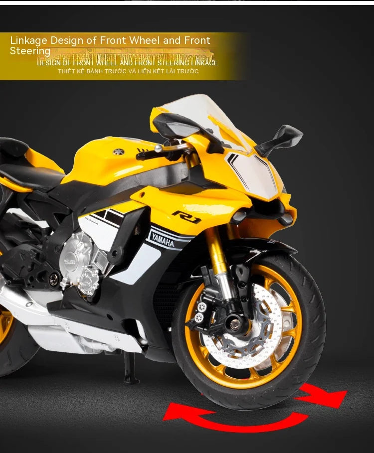 1:12 Scale Motorcycle Model Die Cast Metal with Plastic Parts Motorcycle 2020 YAMAHA YZF-R6