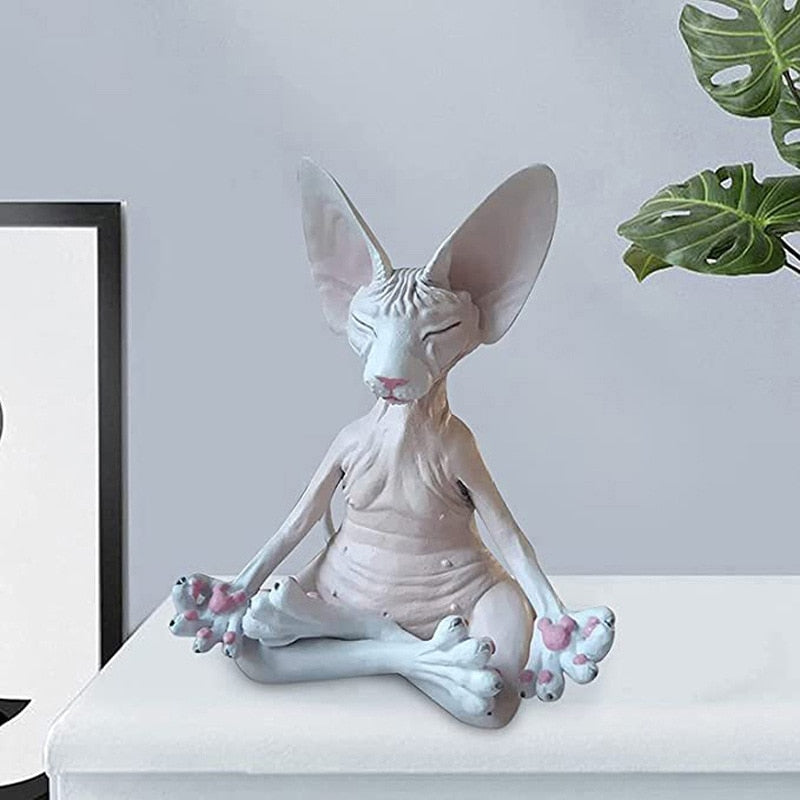 Meditating Sphinx Cat - Collectible Figurines Miniature Buddha Cat Figurine