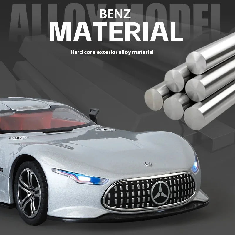 1:24 Mercedes-Benz AMG Vision GT New Concept Sport Car Alloy Metal Diecast Car Model Sound & Light Collect Hobby Decoration Gift