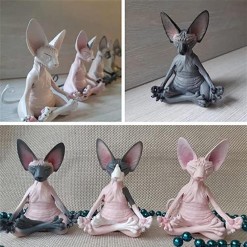 Meditating Sphinx Cat - Collectible Figurines Miniature Buddha Cat Figurine